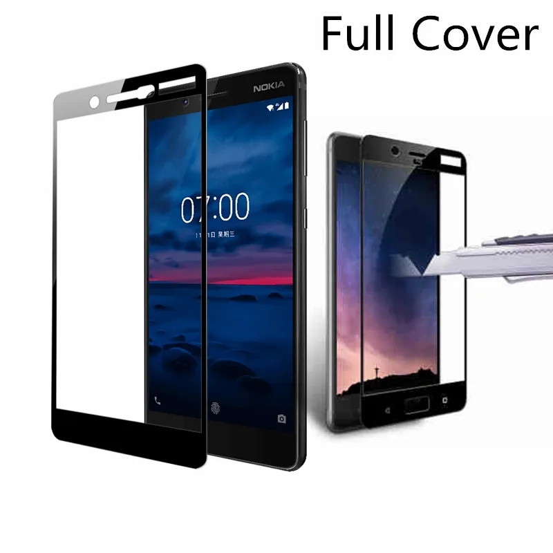 Полное покрытие из закаленного стекла для Nokia 6 защитная пленка 9 H 5 Чехол 2 1 3 1X5 1X6