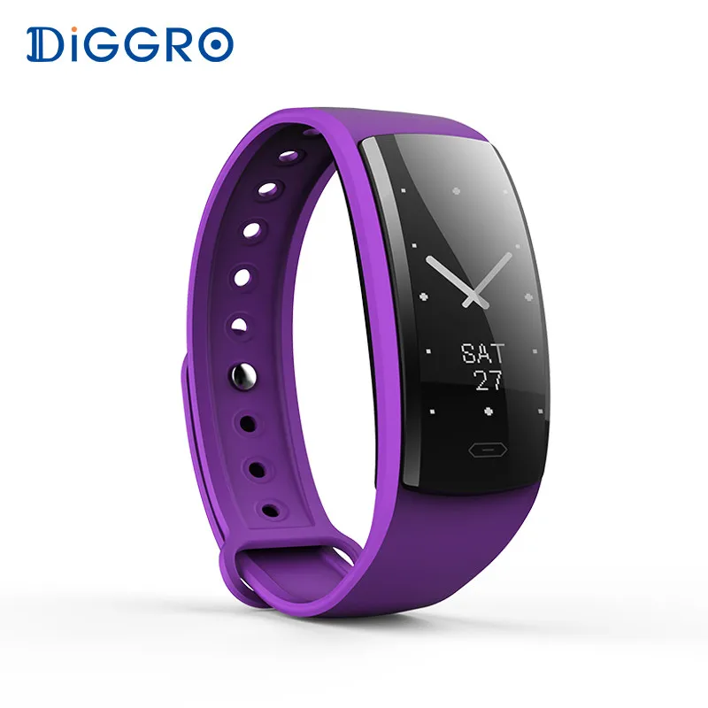 purple Diggro QS90 умный Браслет для измерения артериального давления монитор сердечного ритма Монитор кислорода в крови IP67 фитнес-трекер для Android IOS VS QS80 - Цвет: purple