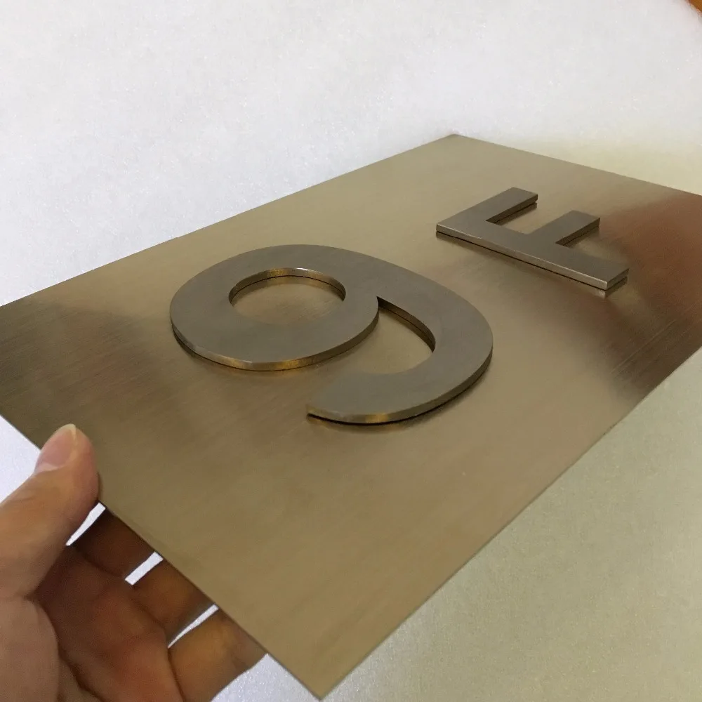 Предпродажа Индивидуальные DIY логотип Открытый из нержавеющей стали офисный дом