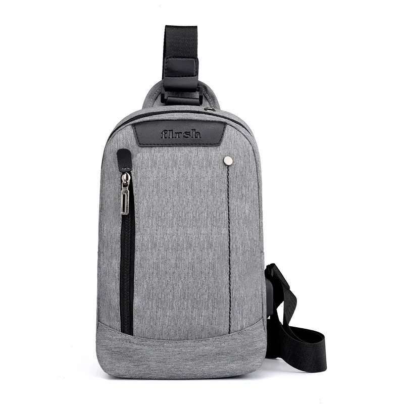 Модные повседневные мужские нагрудные сумки на одно плечо зарядка через Usb