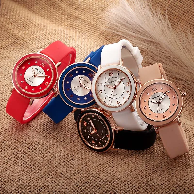 Creative Women Quartz Watches Rhinestone Silicone Ladies Bracelet Romantic Zegarek Damski Fashion Trend Minimalsit Reloj Mujer | Наручные