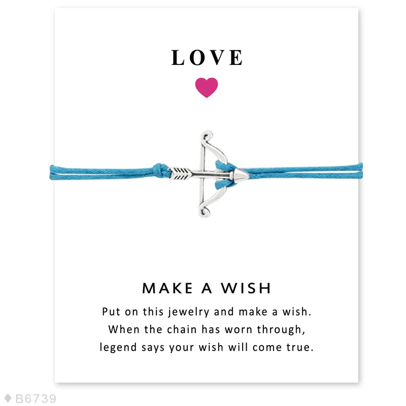 1 шт. на заказ-серебристая стрела Wish браслет карта для женщин девушек