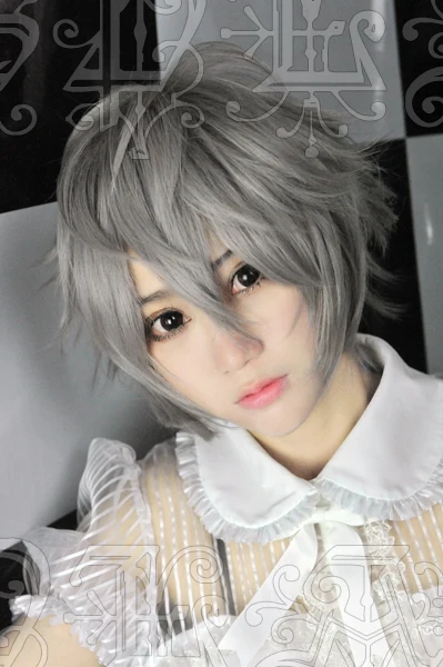 Аниме EVA Nagisa Kaworu Косплей парики короткие термостойкие синтетические волосы парик+ парик колпачок