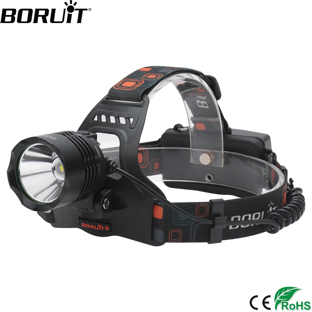 BORUiT RJ 2158 XM L2 светодиодный налобный фонарь 3000LM 5 режим фар Перезаряжаемые 18650 PowerBank