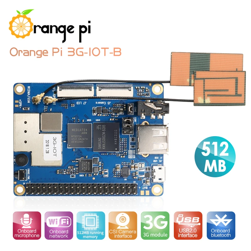 

Мини-ПК Orange Pi 3G-IOT-B, 512 МБ, Android, EMMC, поддержка SIM-карты, Bluetooth