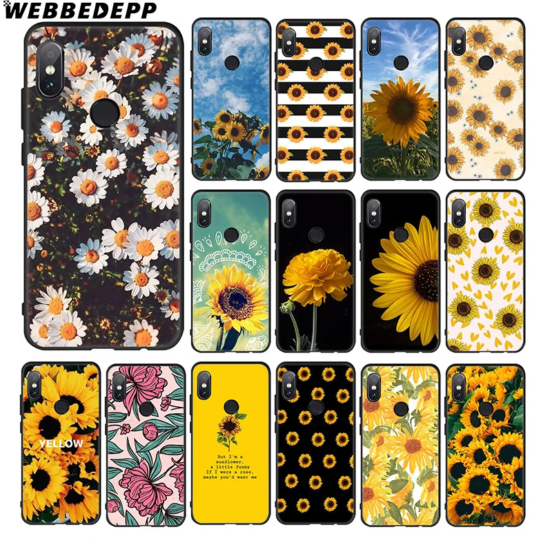 WEBBEDEPP Yellow Flower Sun Soft Case for Xiaomi 9 8 SE 6 A1 A2 Lite MIA1 MIA2 MI8 MI6 MAX 3 POCOPHONE F1 |
