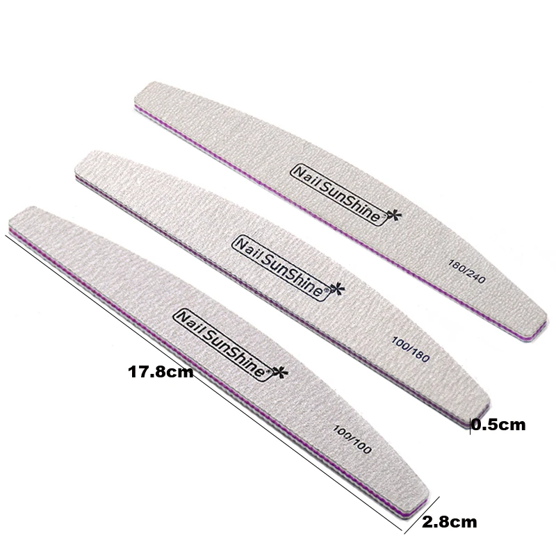 5pcs Nail File Buffing 100/180/240 Sandpaper Diamond Curve Lixa Banana Polish Buffer Washable Manicure Pedicure Makeup | Красота и