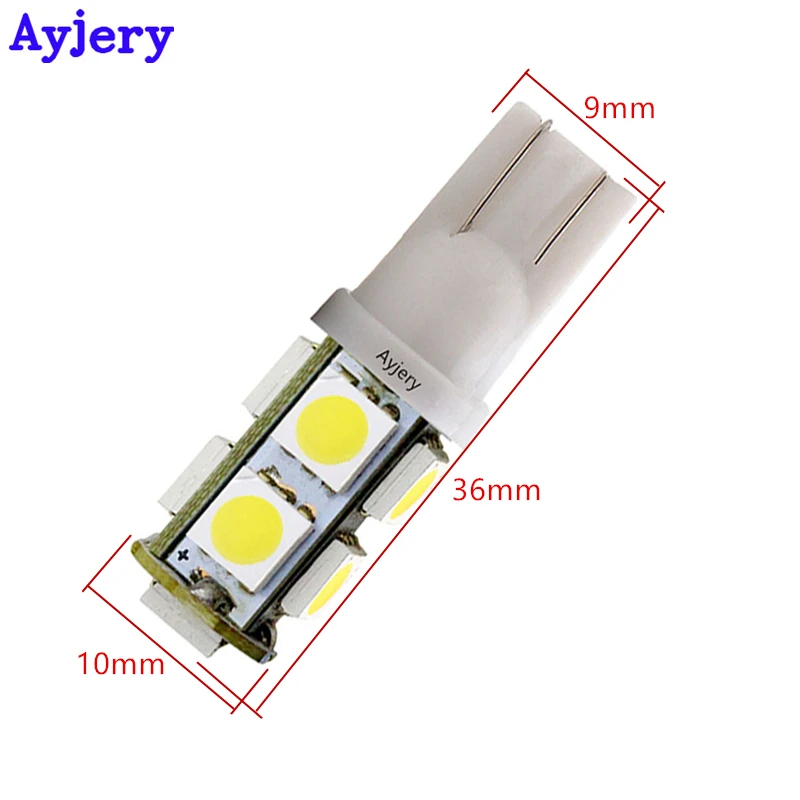 AYJERY 500X Автомобильные светодиодные лампы 12V 194 W5W T10 LED 5050 9 SMD Автомобильный источник
