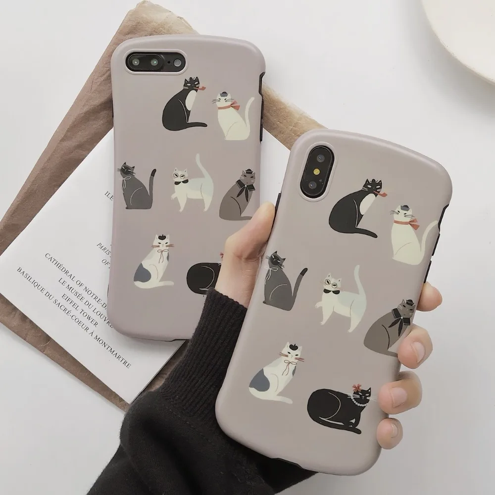 ORYKSZ Винтажный чехол для телефона с рисунком кота из мультфильма iphone X XR XS Max 8 7 6S Plus