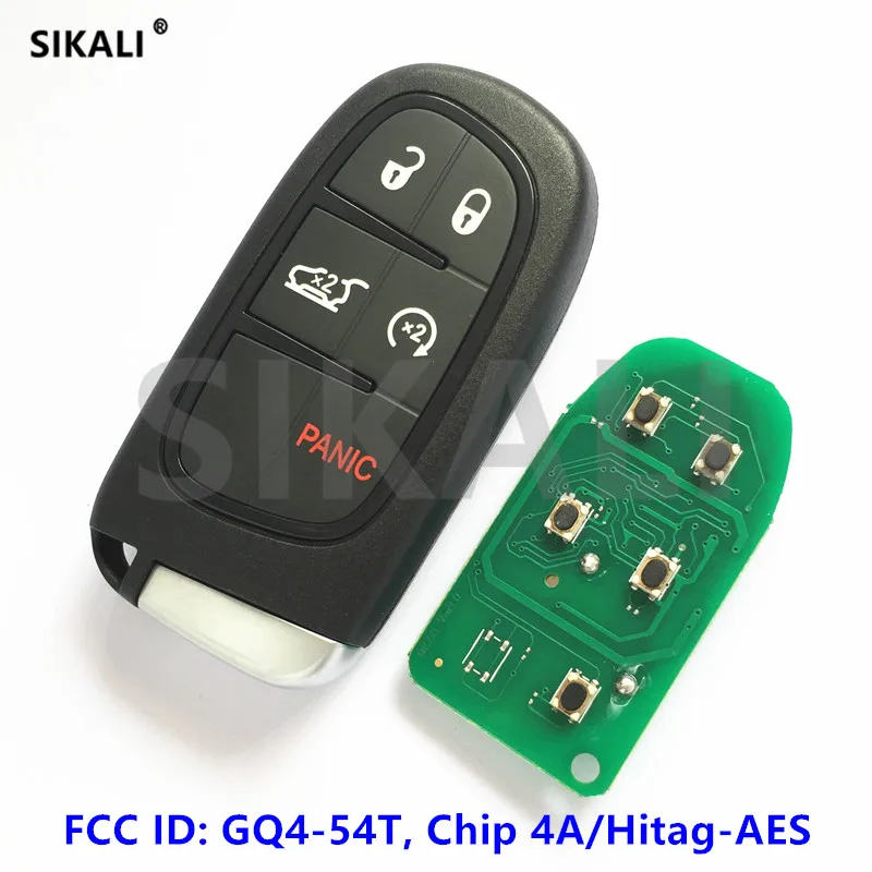 Умный дистанционный ключ SIKALI для DODGE/Chrysler/JEEP Grand Cherokee Push to Start 433 МГц чип 4A Hitag AES|Ключ