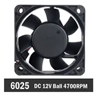 Вентилятор охлаждения Gdstime, 12 В, 60 мм, 6 см, 60 мм x 60 мм x 25 мм, 5 шт.