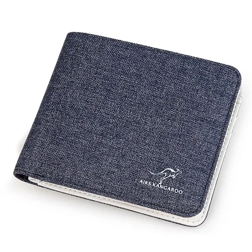 Blue Aiks Kangaroo, новинка, Ретро стиль, мужские кошельки из нейлоновой ткани, мужской кошелек, модные держатели для карт, маленький кошелек на молнии, дизайн, много карманов - Цвет: Blue