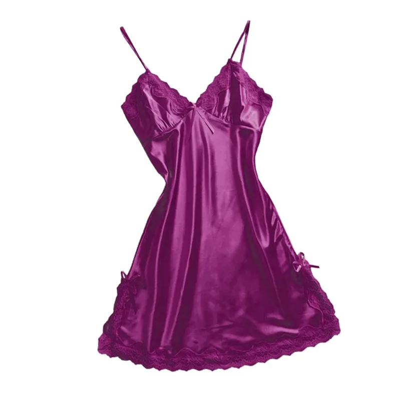 Женское атласное сексуальное кружевное нижнее белье с бантом Babydoll v образным
