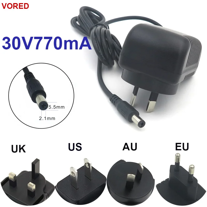 VORED 1 шт AC 100V 240V 30V770mA адаптер питания Универсальное зарядное устройство US/EU/UK/AU