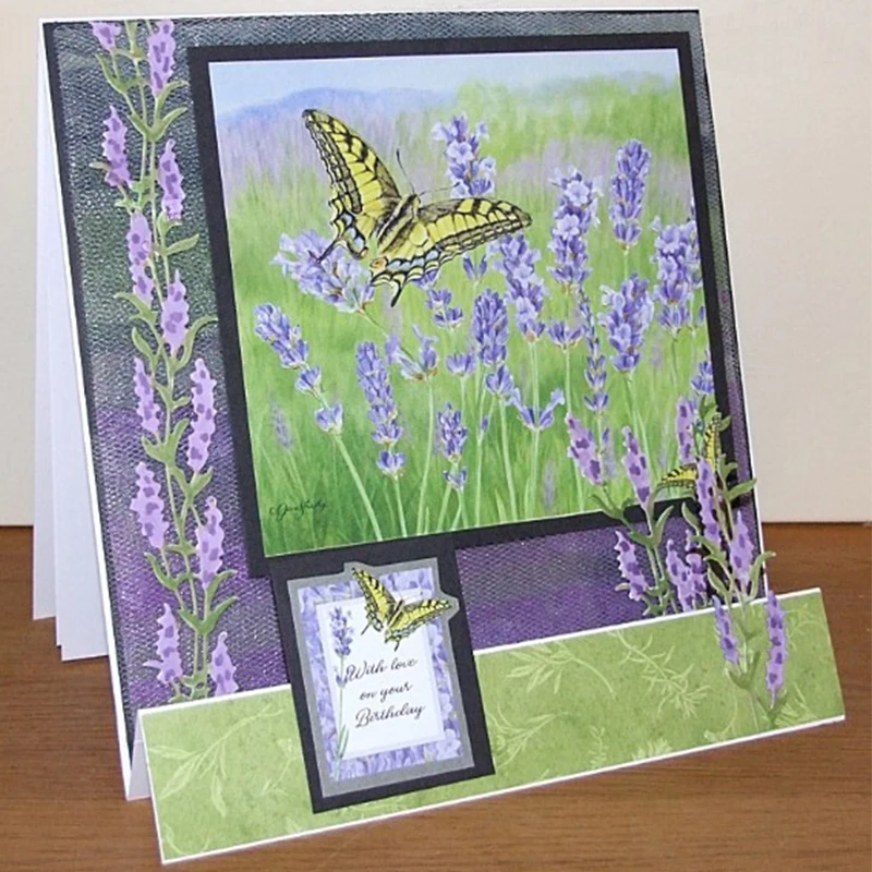 Лавандовый букет венок для резки металла штампы скрапбукинга аблум бумажная