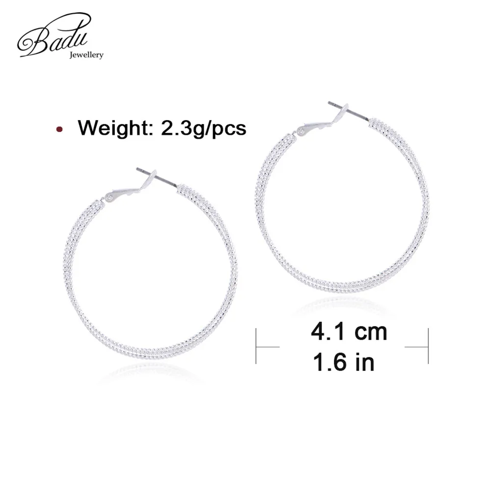 

Badu Round Hoop Earring Gold Twisted Metal Earrings for Women Big Round Exaggerated Sawtooth Circle Jewelry Wholesale