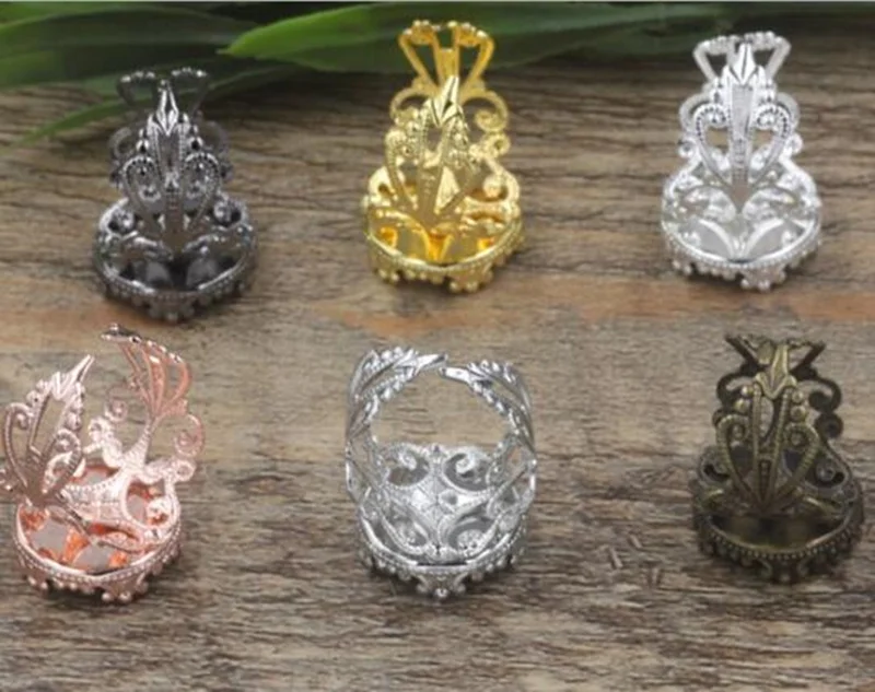 Кольцо в форме короны 10 шт./лот 6 цветов 15 мм 20 мм|diy jewelry accessories|jewelry accessoriescameo base |