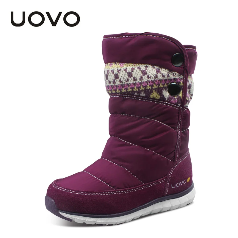 

UOVO Winter Girls Shoes Warm and Comfortable Princess Snow Boots Fashion For Outdoor size 27-37