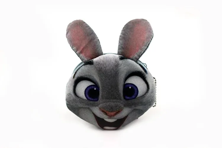 YIYOHI 12 см* 10 см милый стиль 3D принт сумасшедшие животные молния плюшевый Кошелек для монет Kawaii Детский кошелек для монет женские кошельки мини сумочка