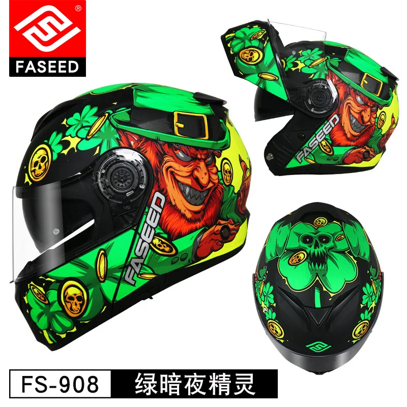 FASEED Filp up модульный мотоциклетный шлем гонки Casco мотоциклетные шлемы de Motociclista двойные козырьки моторный шлем - Цвет: 18