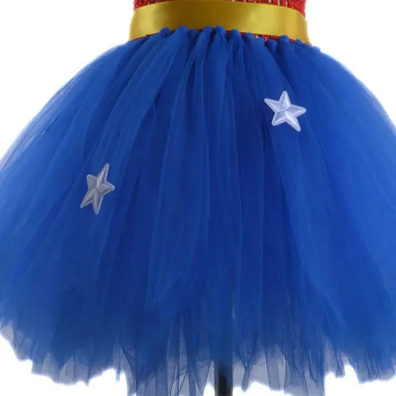 Cosplay Wonder-Woman girls dress Christmas New Year Super Hero Tutu dresses for Clothing Photo Props Fancy party | Детская одежда и