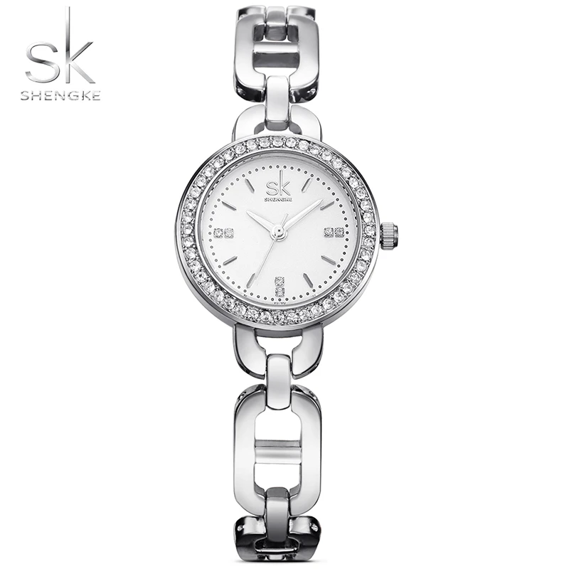 Женские наручные часы Shengke SK часы-браслет из серебра и розового золота | Наручные