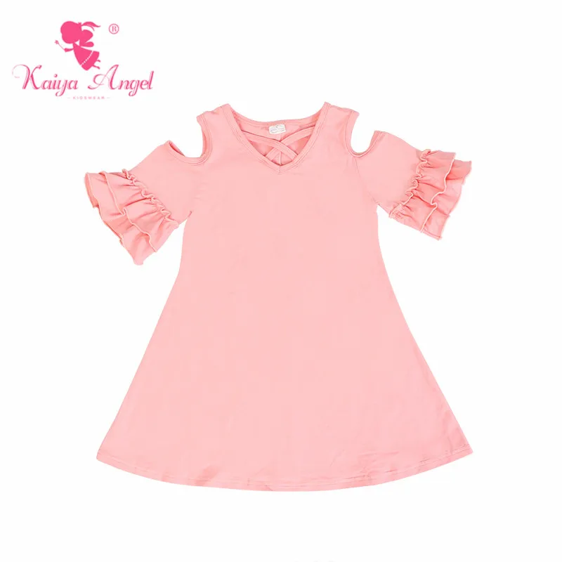 2018 Семейные одинаковые наряды Kaiya Angel светло розовые хлопковые подходящие платья