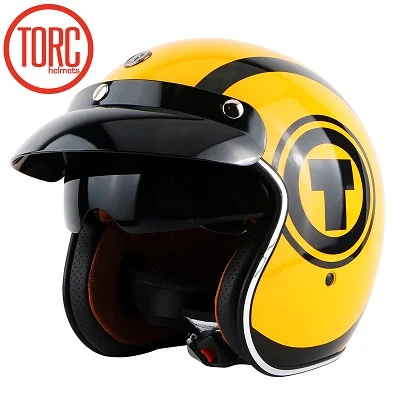 TORC moto шлем casco capacetes винтажные moto rcycle шлемы Модные Цветные moto rcross шлем телескопические линзы скутер шлем t57 - Цвет: Yellow Moon