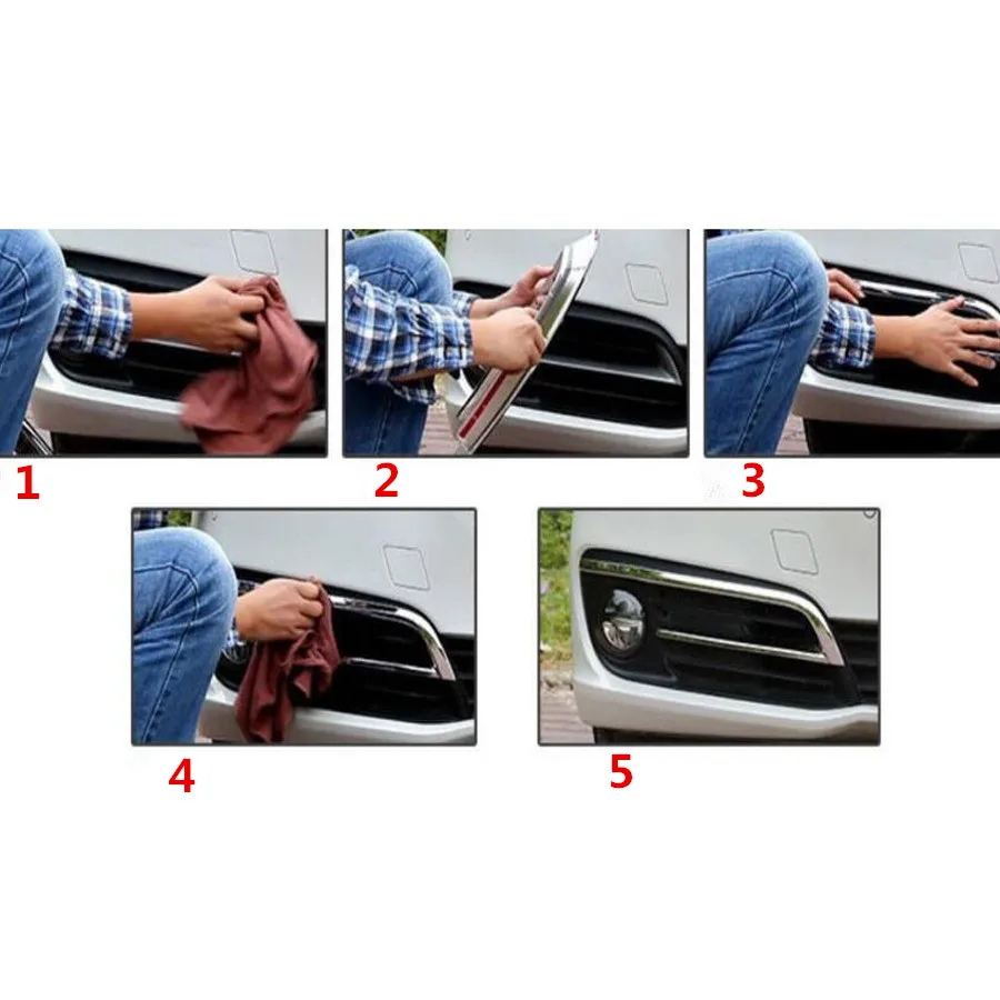 

Car Front Fog Light Lamp Frame Trim Sequins Chrome ABS For BMW 5 Series 520li 525li f18 2014 2015 Car-styling 2Pcs/set