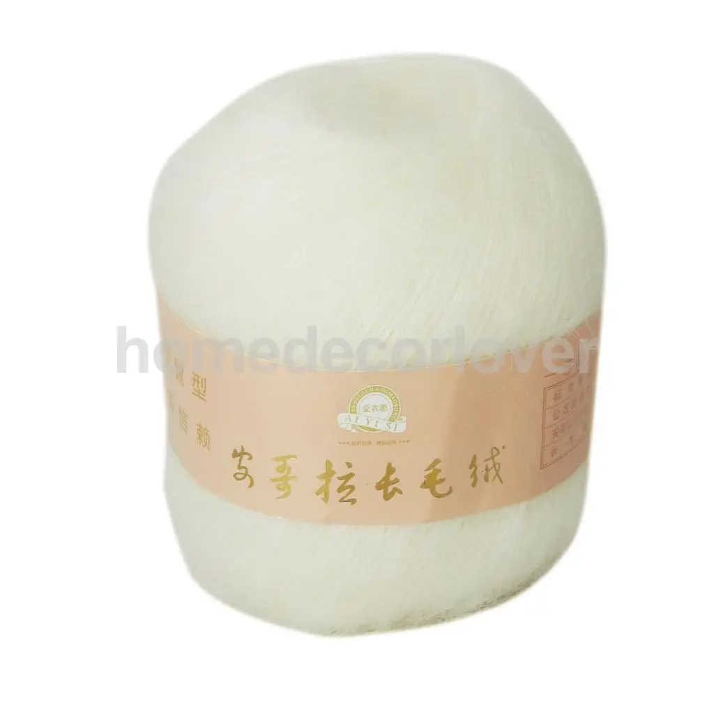 1 Косынка белая Ангола мохер Кашемир Шерсть Вязание Пряжа Needlecraft Размер 9 - 12 # | Дом