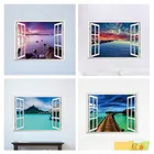 Красивое небо тропический океан 3D окно вид синее море домашний Декор наклейки на стену креативный пейзаж Гостиная Офис наклейки