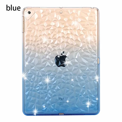 Синий Чехол для планшета из ТПУ для iPad 9,7, милый 3D Кристальный мягкий чехол для iPad 9,7 AIR 2 Pro9.7 A1893 A1954 fundas - Цвет: Синий