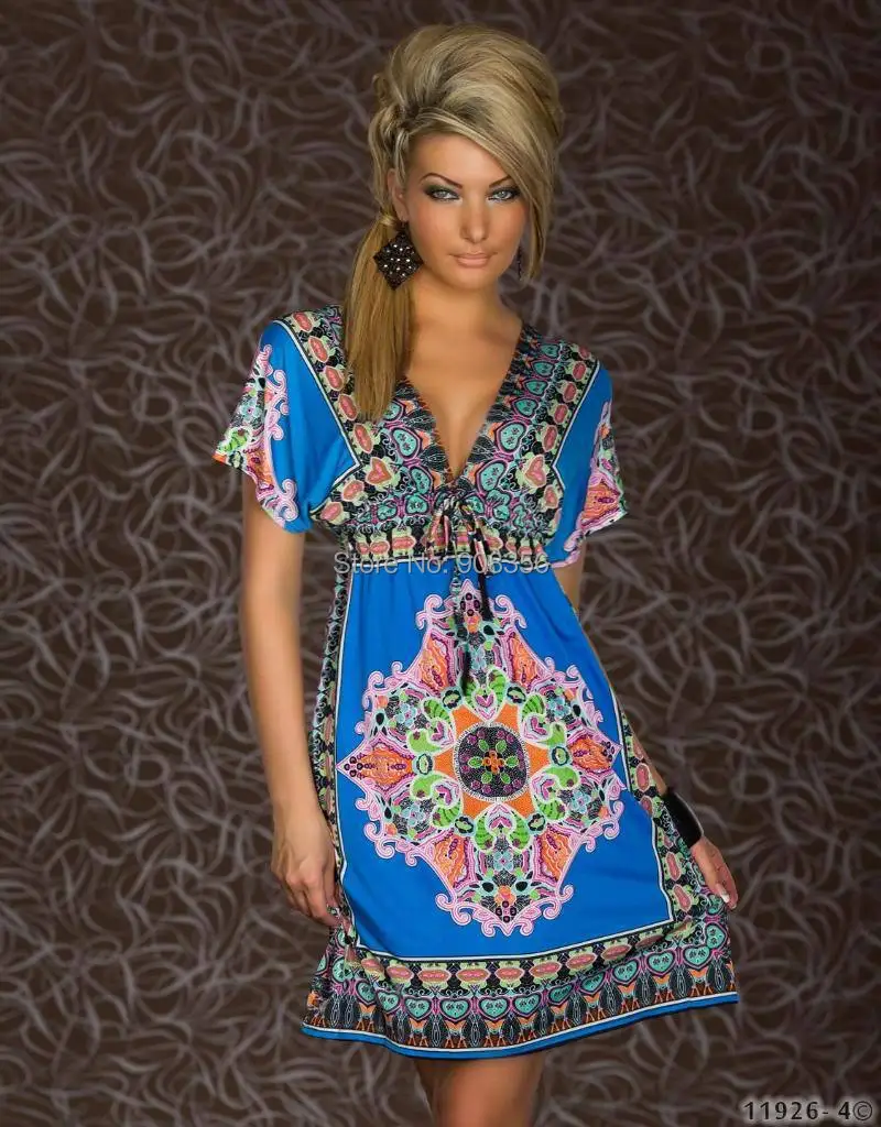 Женское платье с глубоким V образным вырезом в стиле ретро|beach dress|bohemian dressdress fashion |