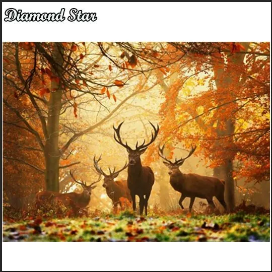 Полноразмерная Алмазная 5D Вышивка сделай сам картина из страз Олень глубокого