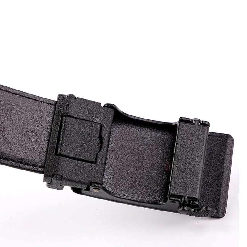 IFENDEI Leather Men's Belt Buckle Belts For Trousers Formals Man Business Black Automatic Strap 130cm |