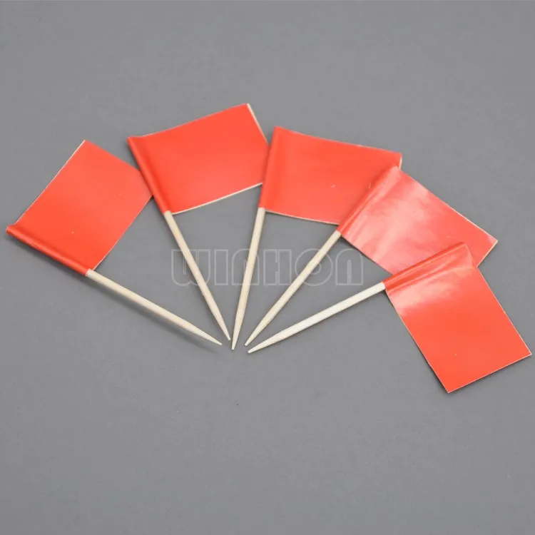 Красные деревянные зубочистки-флажки WINHON 50 штук