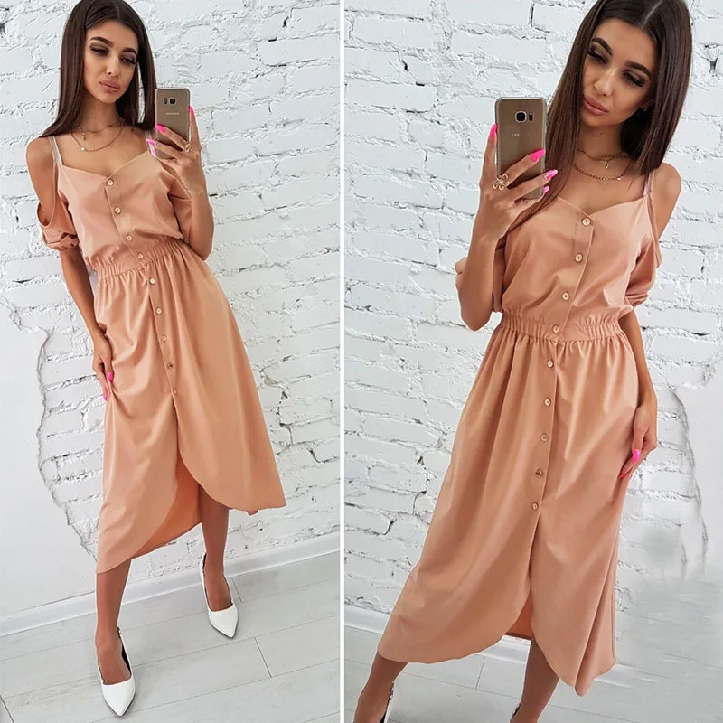 2018 Новое поступление женское сексуальное платье на тонких бретельках