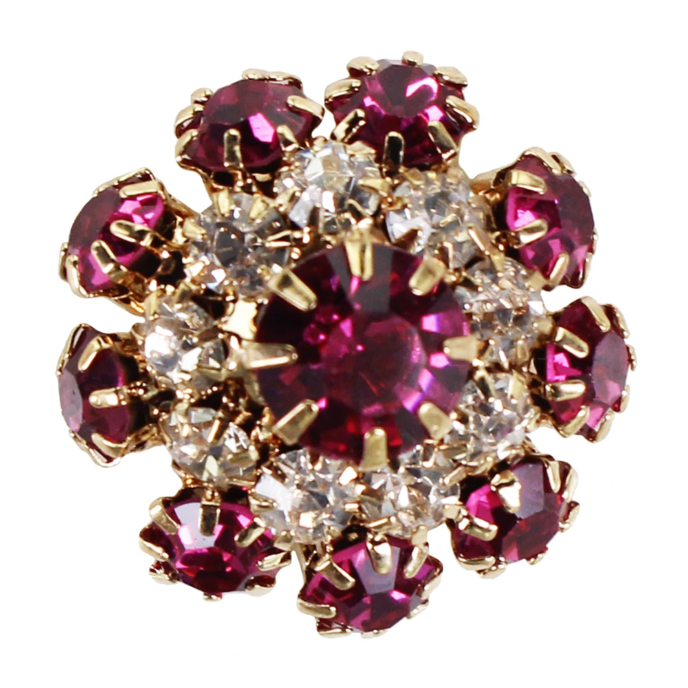 Пуговица в виде грибов с кристаллами золотистого цвета 30 шт.|Пуговицы| |