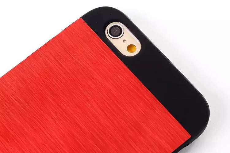 Роскошный гибридный ударопрочный чехол с алюминиевой кисточкой для Apple iPhone 6 Plus/6S