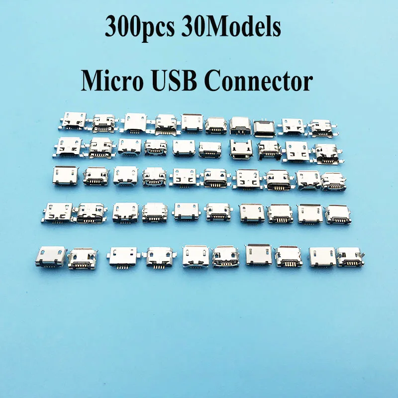 

300pcs/lot Micro USB Connector 5P USB Female Jack Socket For Huawei Lenovo ZTE MP3/4/5 Mobile Tabletels USB Data Power Connector