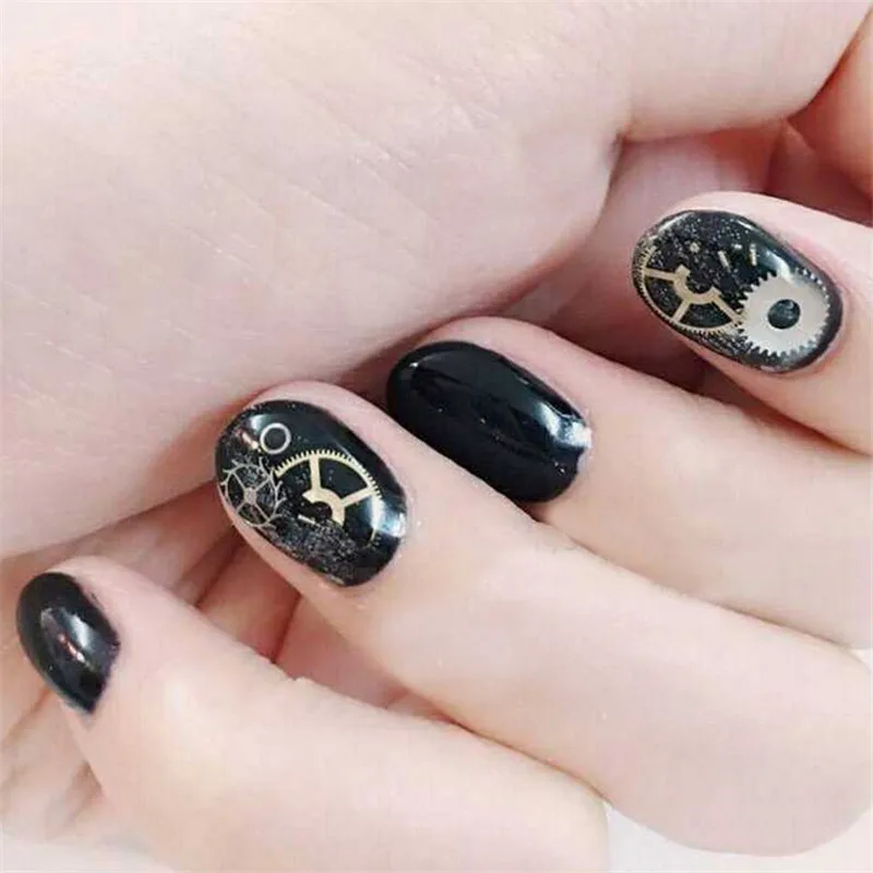 1 коробка панк машина шестерни гвозди шпильки горный хрусталь 3D ногтей искусство