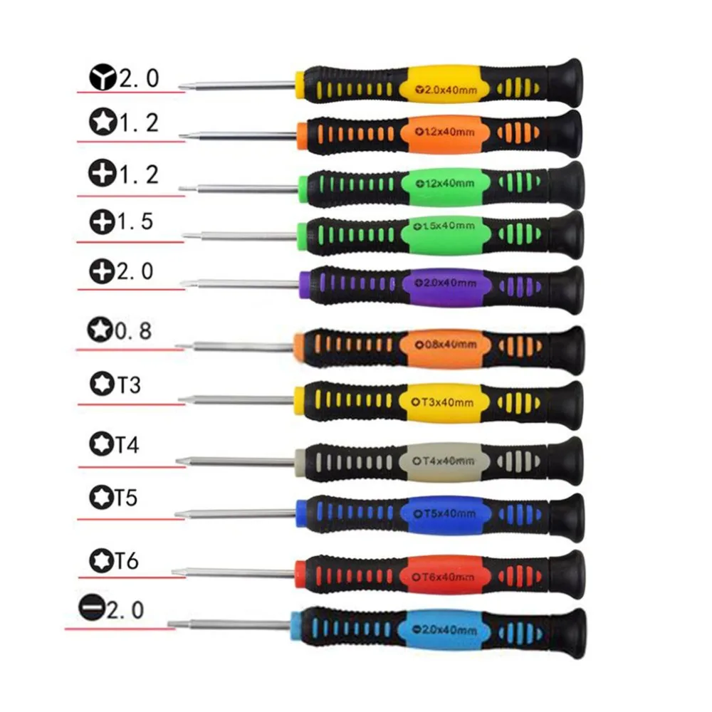 11 шт. Набор отверток 0 8 1 2 Pentalobe P2 P5 Y2.0 5 Phillips Flatted T3 T4 T5 T6 для ремонта Macbook телефона
