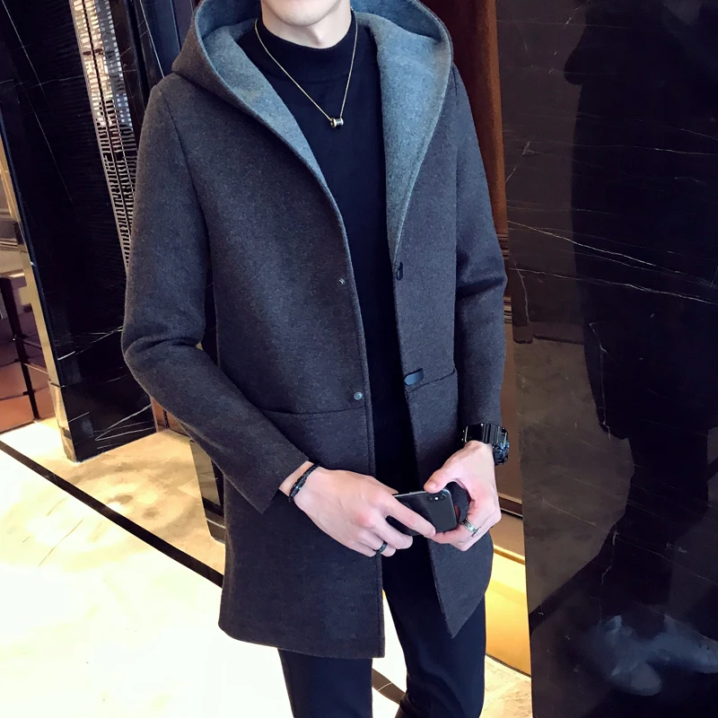 Тренч Новое поступление Англия Стиль Slim Fit Высокое Качество Ветровка Осень Популярные Для мужчин Тренч