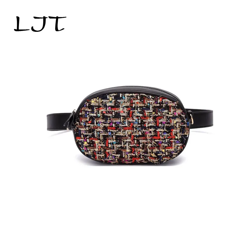 LJT Женская шерстяная поясная сумка Мини Круглая модная Персонализированная