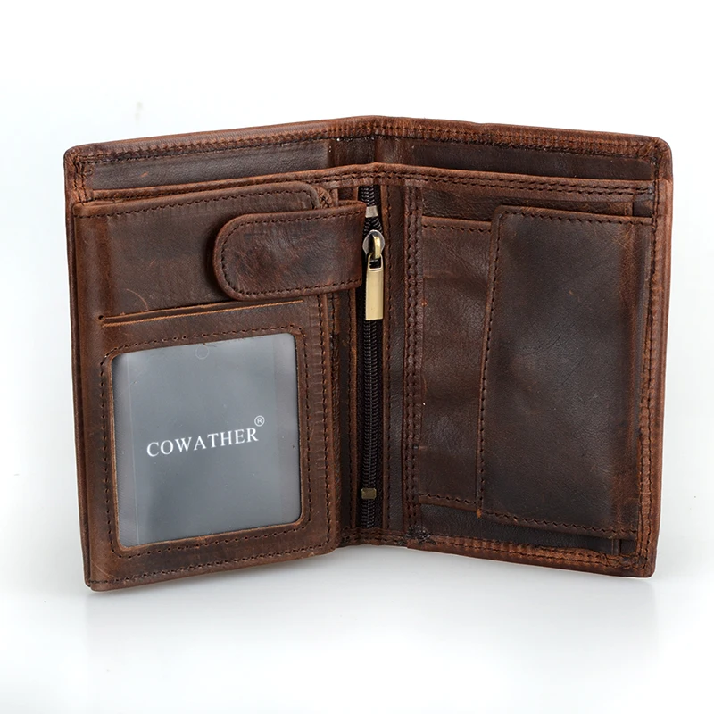 COWATHER мода кожа коровы мужская держатель кошельки карты кожаный мужской кошелек с