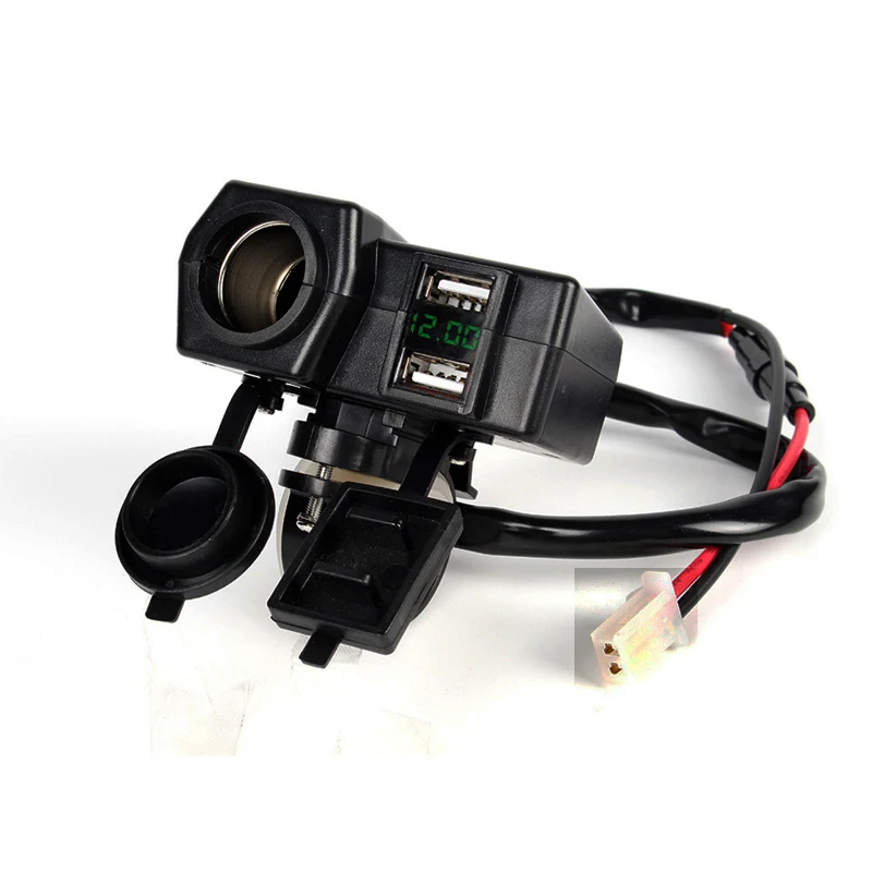 12V мотоцикл двойной USB скутер прикуриватель в автомобиле с Bluetooth руль зажим