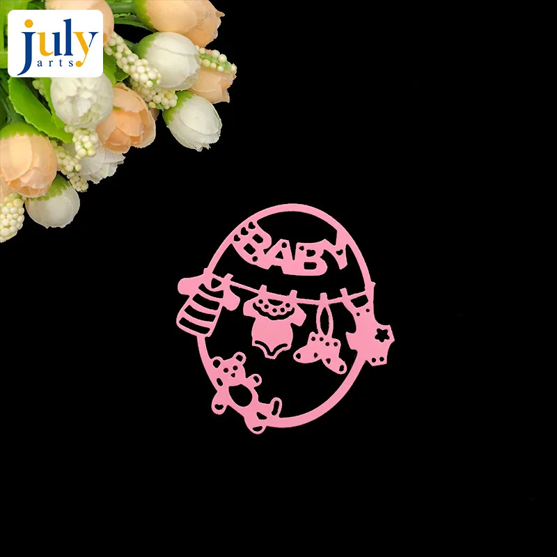 Julyarts Baby Letter Cutting Dies Metal Ellipse Frame Stencils For DIY Scrapbooking Paper Photo Album Teddy Bear Craft | Дом и сад