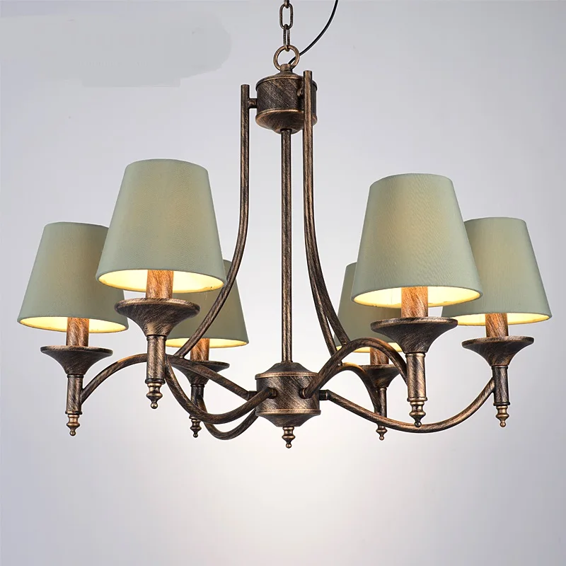 Простые железные подвесные светильники в виде американской деревни с зеленым