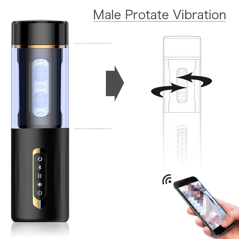Мастурбаторы в стиле Bluetooth Автоматическое вращение голосовое взаимодействие