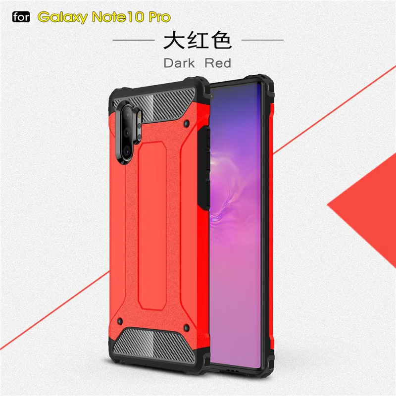 Прочный защитный чехол-гибрид чехол для samsung Galaxy Note 10 плюс S7 край S8 S9 S10 5G A10 A20 E A30 S A40 A50 A60 A70 A20E прочный Чехол - Цвет: red